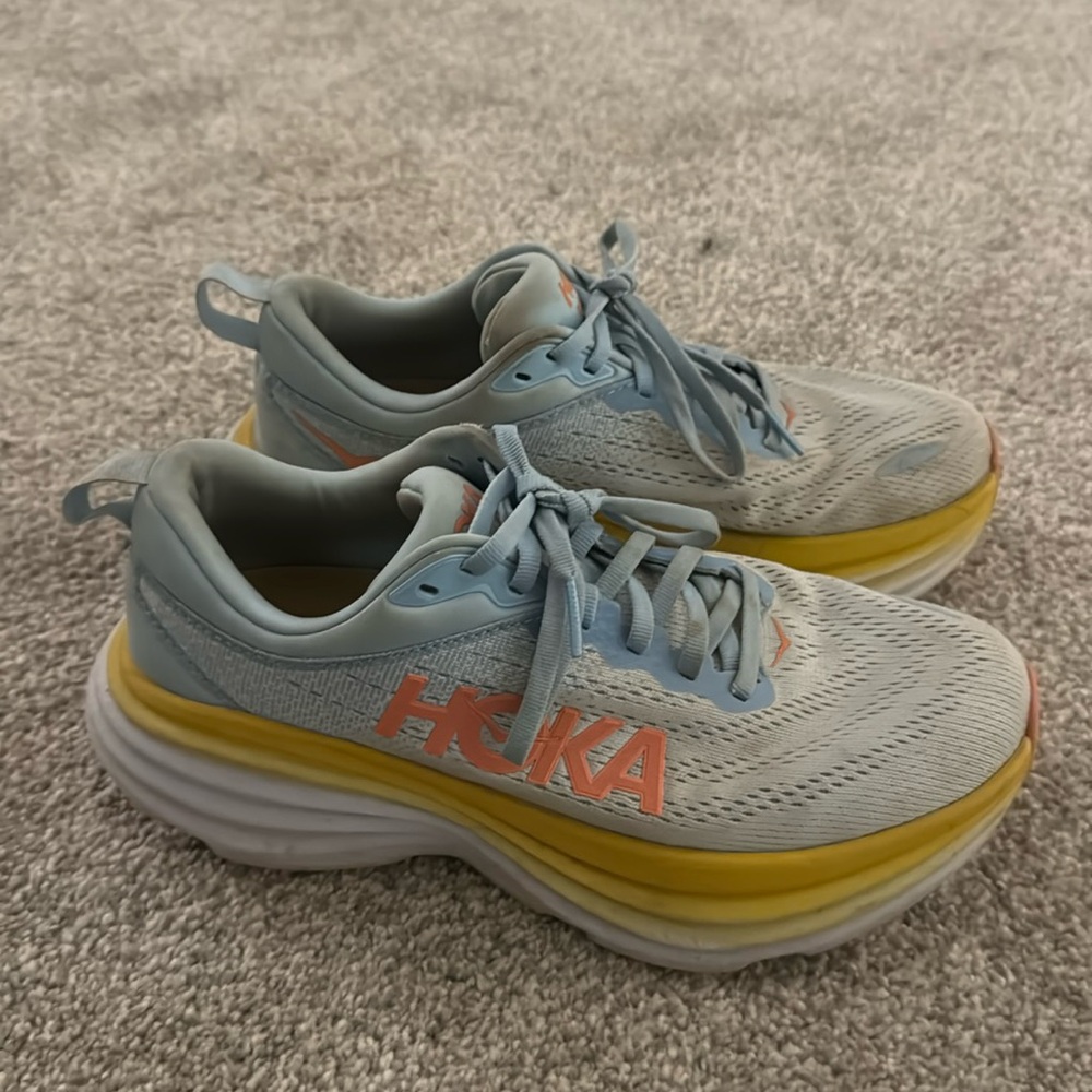 Hoka Bondi 8 size 6.5 wide running shoes lightly used